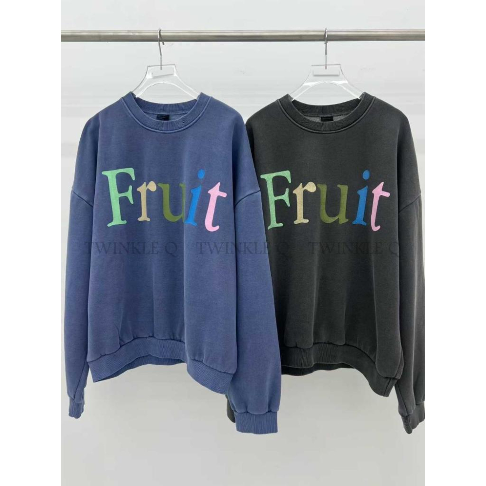 🎀TwinkleQ韓國代購-預購✈️東大門🔥南大門正韓 大學t 彩色 字母印花 水洗t 刷毛 長袖上衣 長t 大學踢-細節圖7