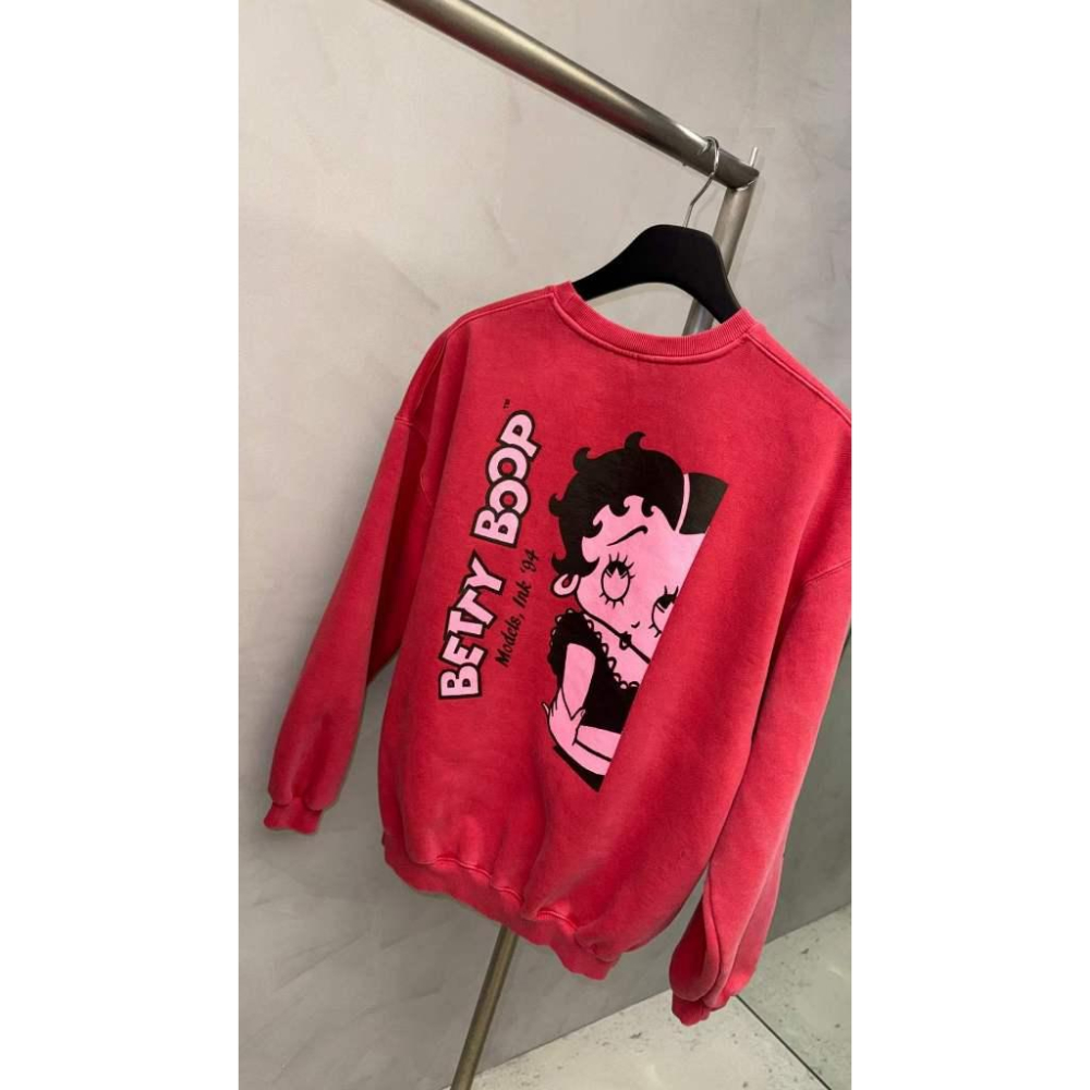 🎀TwinkleQ韓國代購-預購✈️東大門🔥南大門正韓 大學t 卡通圖案 貝蒂 水洗t恤 刷毛 長袖t恤 大學踢-細節圖4