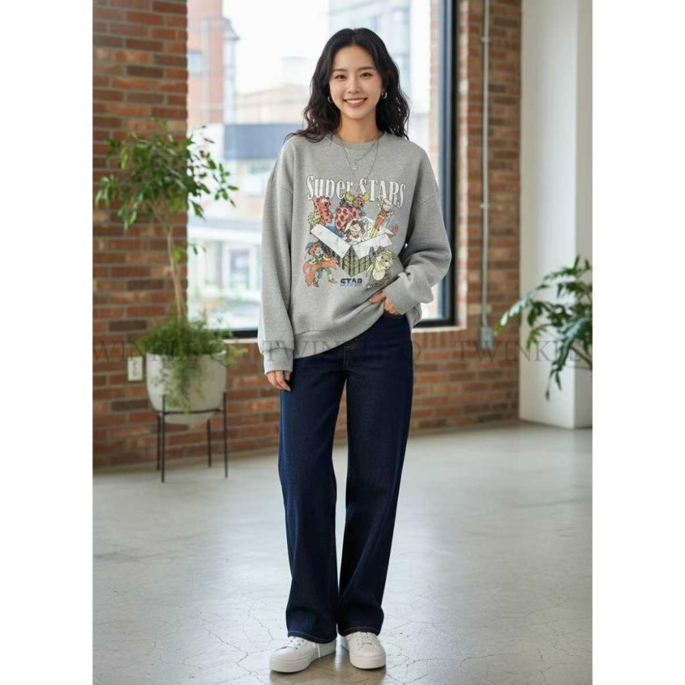 🎀TwinkleQ韓國代購-預購✈️東大門🔥南大門正韓 大學t 卡通圖案 印花 休閒t恤 長袖上衣  長t 大學踢-細節圖3