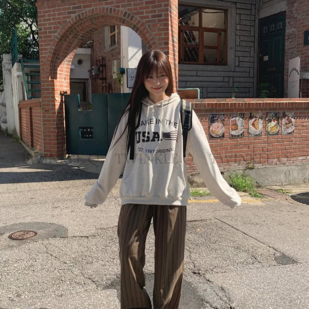 🎀TwinkleQ韓國代購-預購✈️東大門🔥南大門正韓 休閒長褲 條紋 鬆緊 寬鬆長褲 長褲-細節圖2