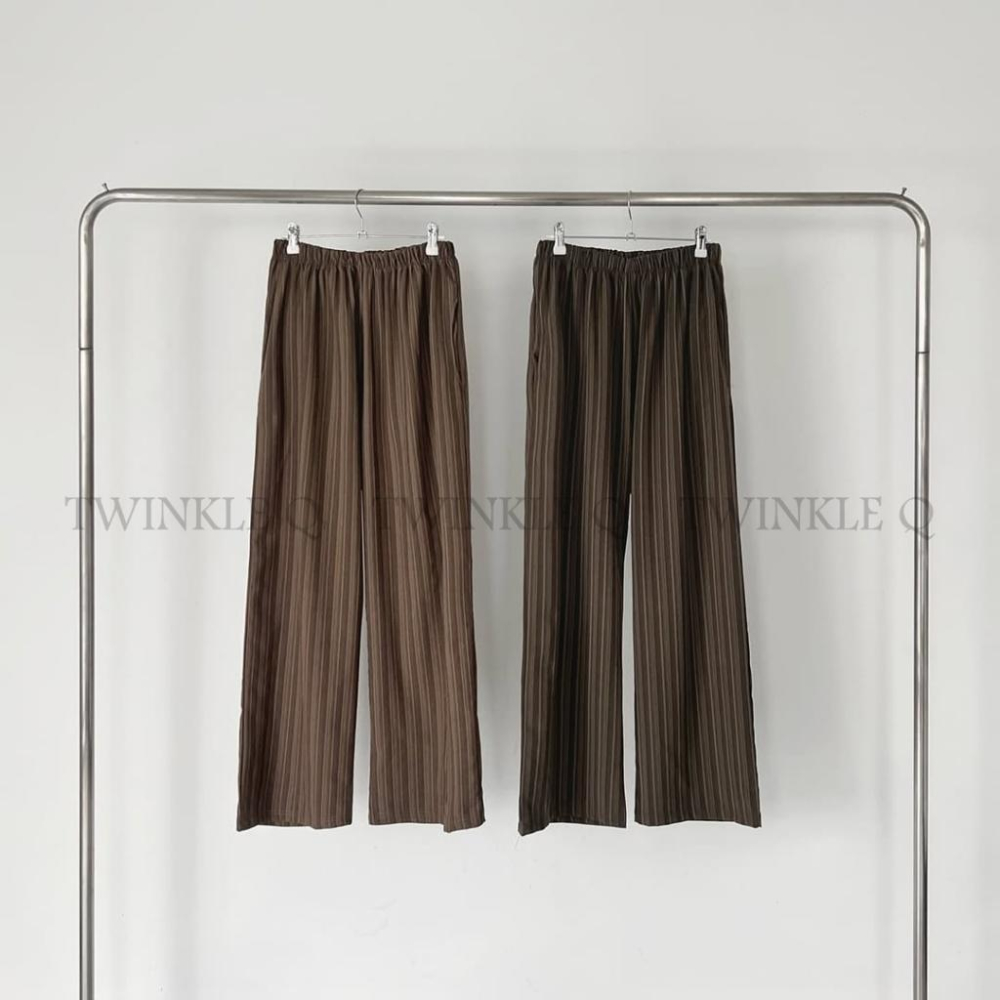 🎀TwinkleQ韓國代購-預購✈️東大門🔥南大門正韓 休閒長褲 條紋 鬆緊 寬鬆長褲 長褲-細節圖7