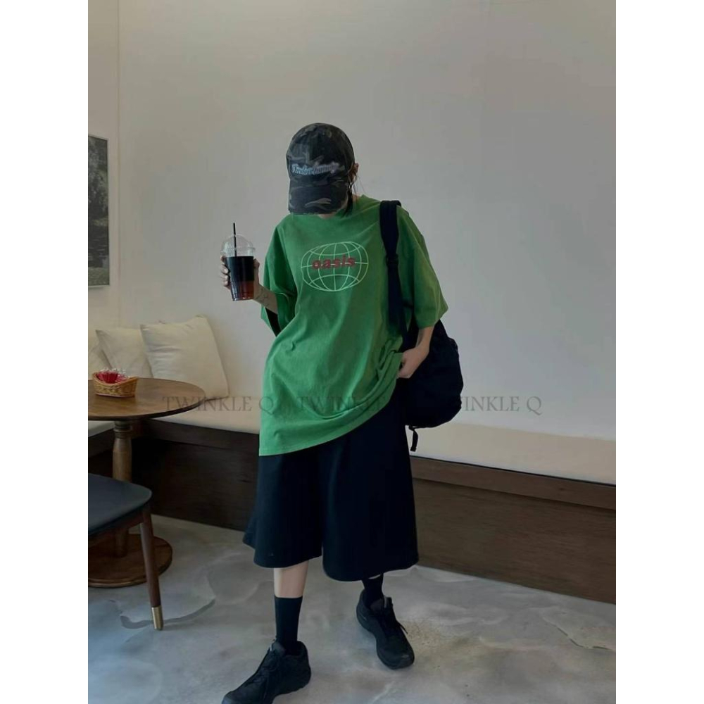 🎀Twinkle Q韓國代購-預購✈️東大門🔥南大門正韓 短袖t恤 字母 印花 水洗t恤 韓國t恤 寬鬆上衣 短t 中性-細節圖5