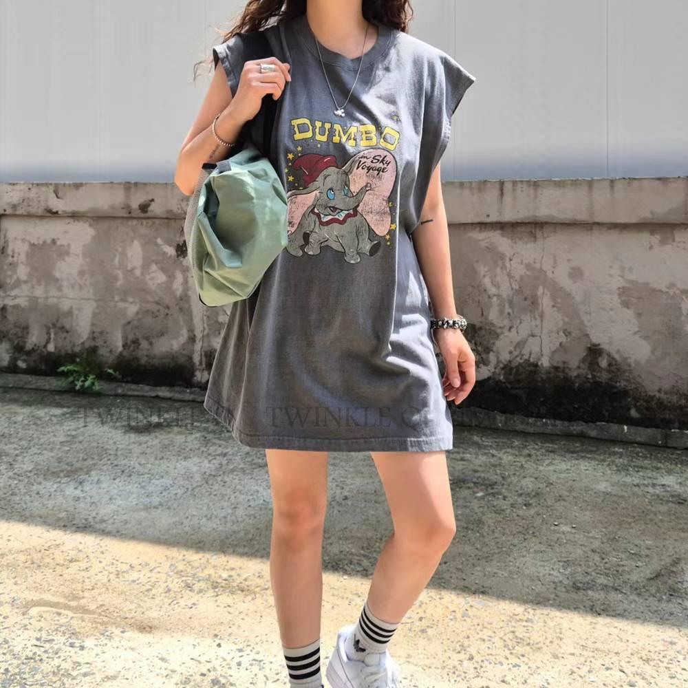 🎀Twinkle Q韓國代購(現貨+預購)✈️東大門🔥南大門正韓 無袖背心 小飛象 水洗t恤 刷舊 背心 男女 中性-細節圖2