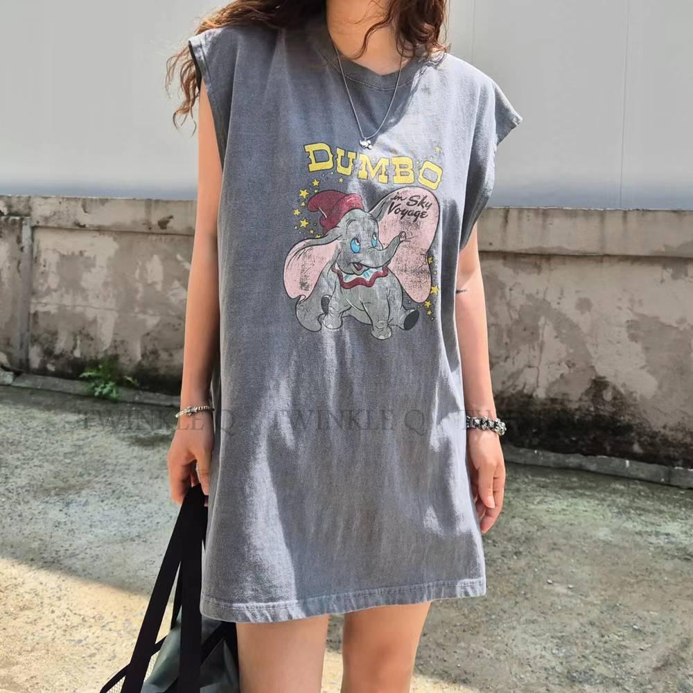 🎀Twinkle Q韓國代購(現貨+預購)✈️東大門🔥南大門正韓 無袖背心 小飛象 水洗t恤 刷舊 背心 男女 中性-細節圖3