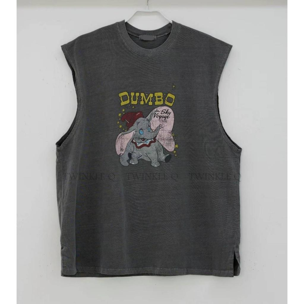 🎀Twinkle Q韓國代購(現貨+預購)✈️東大門🔥南大門正韓 無袖背心 小飛象 水洗t恤 刷舊 背心 男女 中性-細節圖6