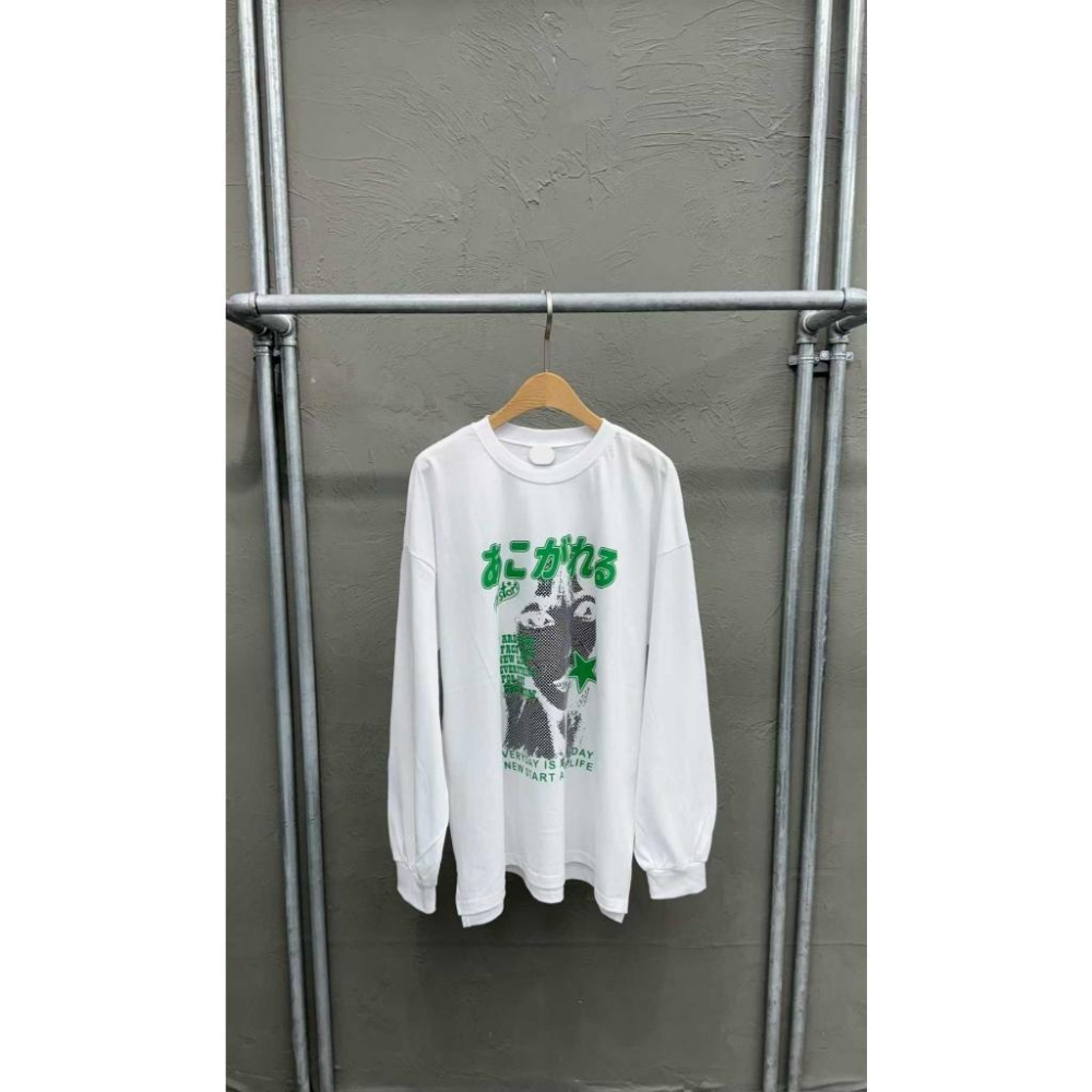 🎀TwinkleQ韓國代購-預購✈️東大門🔥南大門正韓 長袖t恤  日系 圖案 字母印花 休閒上衣 長t 男女 中性-細節圖3