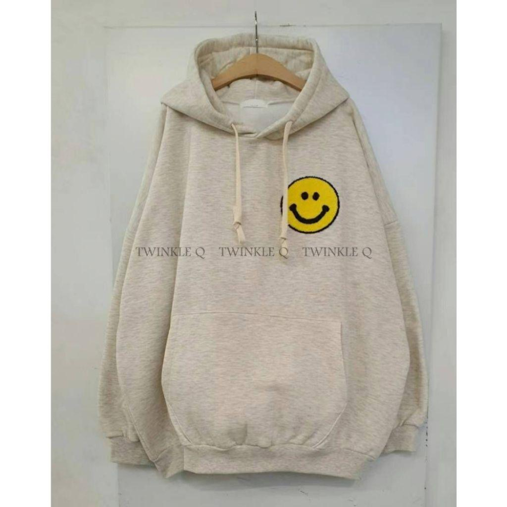 Twinkle Q韓國代購(現貨+預購) ✈️東大門🔥南大門正韓 連帽t恤 笑臉 長袖t恤 休閒 寬鬆 長袖上衣 帽Ｔ-細節圖6