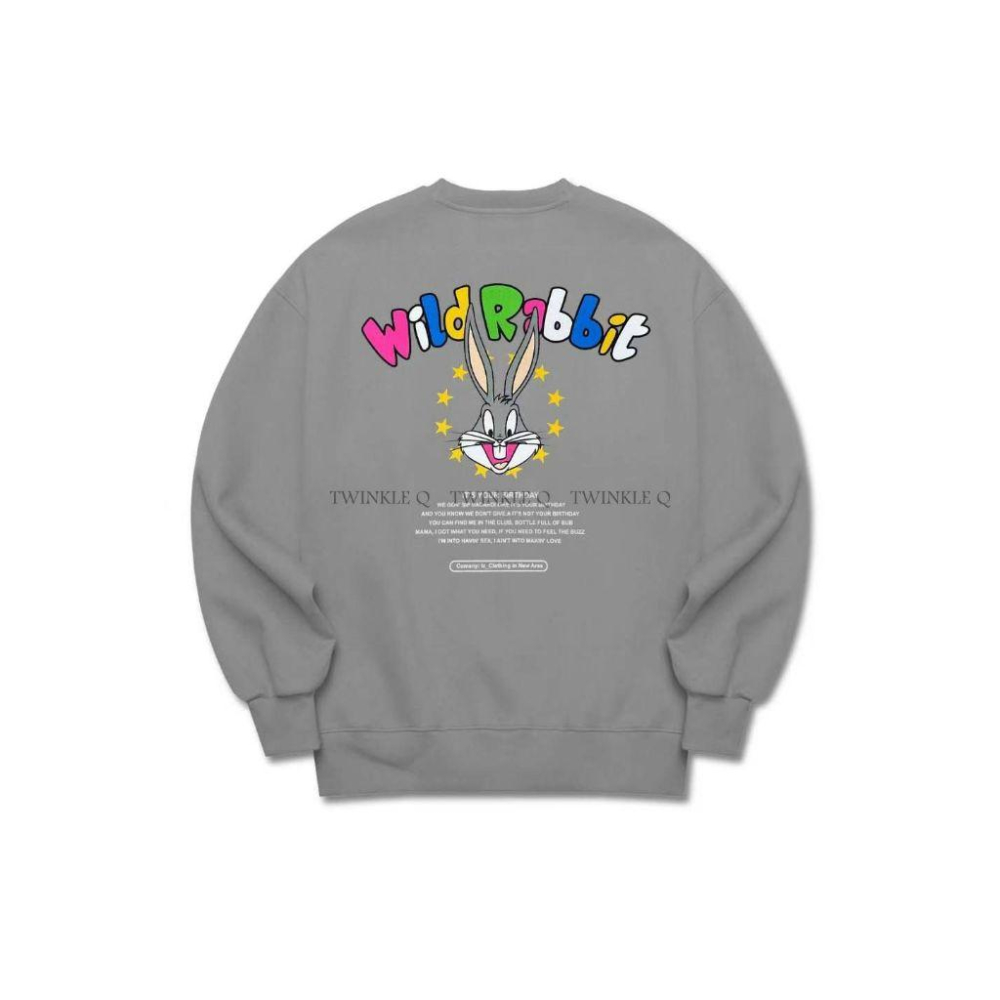 Twinkle Q韓國代購(現貨+預購) ✈️東大門🔥南大門正韓 彩色字母 兔兔印花 大學t 休閒 長袖t恤 男女中性-細節圖5