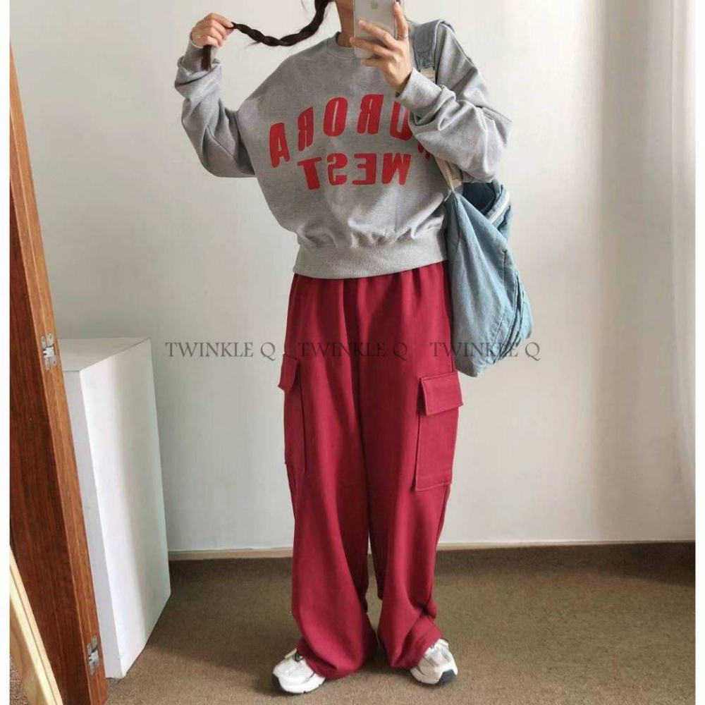 Twinkle Q韓國代購(現貨＋預購) ✈️東大門🔥南大門正韓 字母 印花 簡約 短版 大學t 長袖上衣 長袖t恤-細節圖3