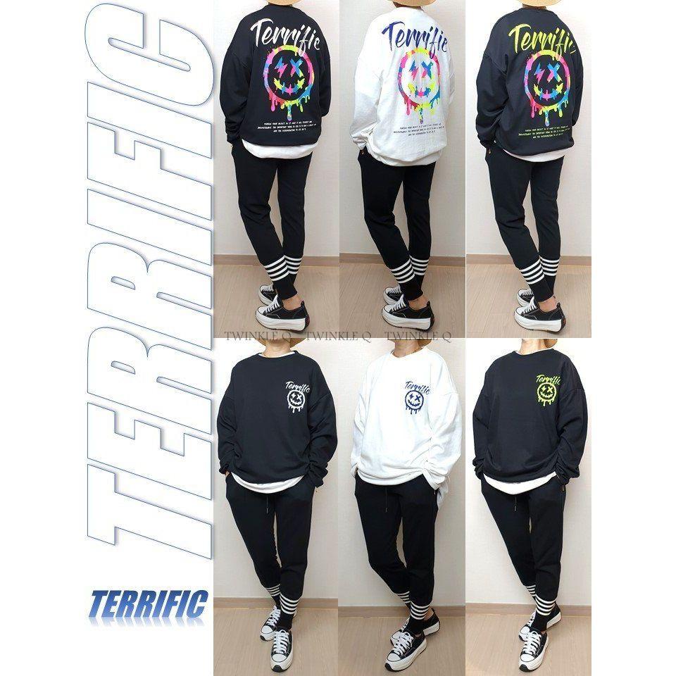 Twinkle Q韓國代購-預購✈️東大門🔥南大門正韓 微笑 圖案 彩色 印花 潮t 休閒上衣 大學t 男女 中性-細節圖7