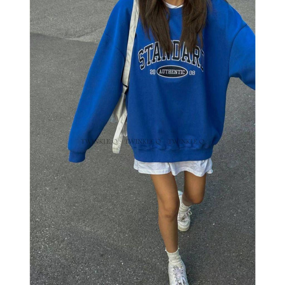 Twinkle Q韓國代購(現貨+預購)✈️東大門🔥南大門正韓 美式風 校園風 字母 刺繡 大學t 長袖t恤 男女 中性-細節圖4