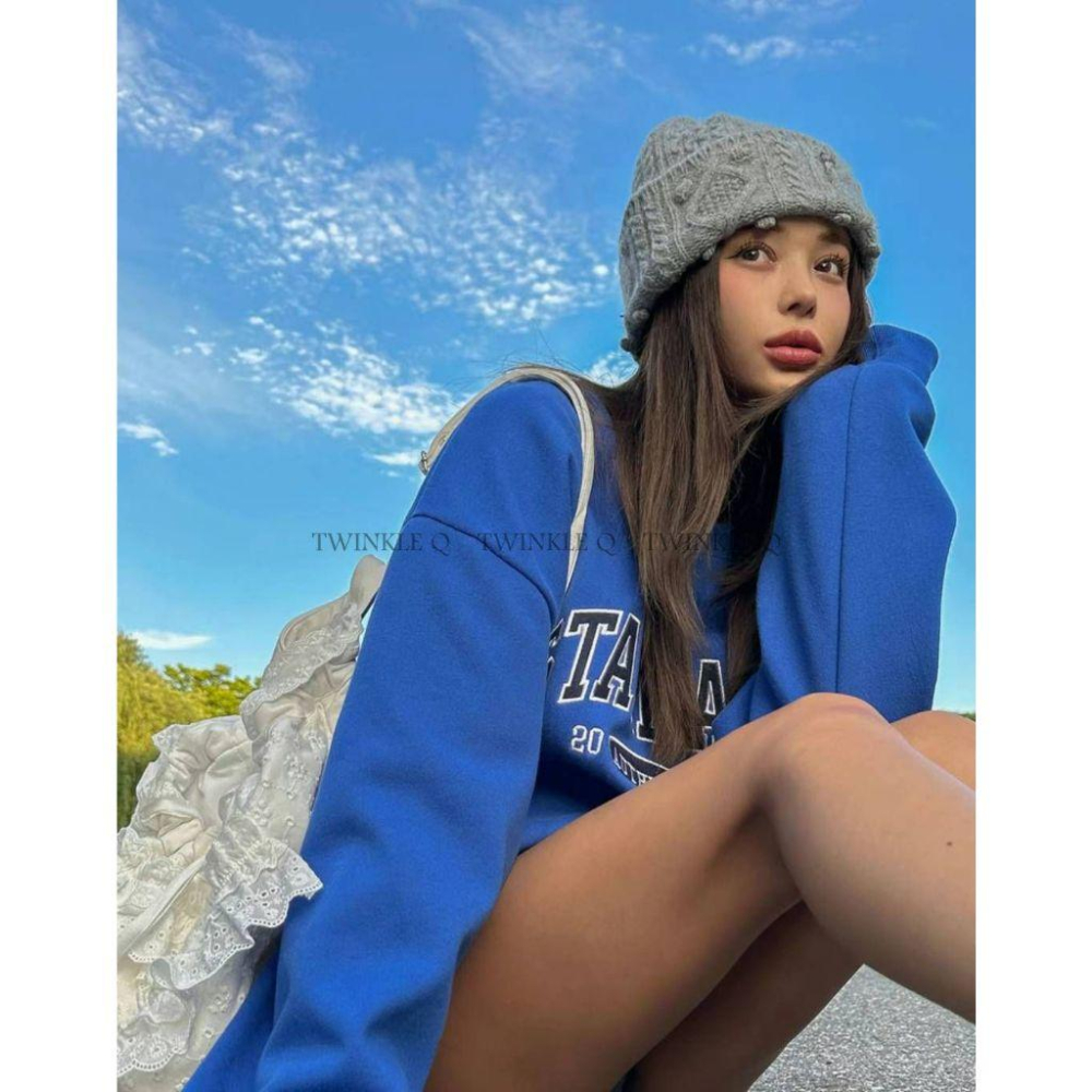Twinkle Q韓國代購(現貨+預購)✈️東大門🔥南大門正韓 美式風 校園風 字母 刺繡 大學t 長袖t恤 男女 中性-細節圖5