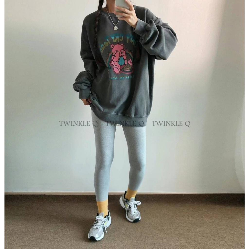 Twinkle Q韓國代購(現貨+預購)✈️東大門🔥南大門正韓 泰迪熊 哭哭 彩虹熊長袖t 休閒上衣 大學t 男女 中性-細節圖6
