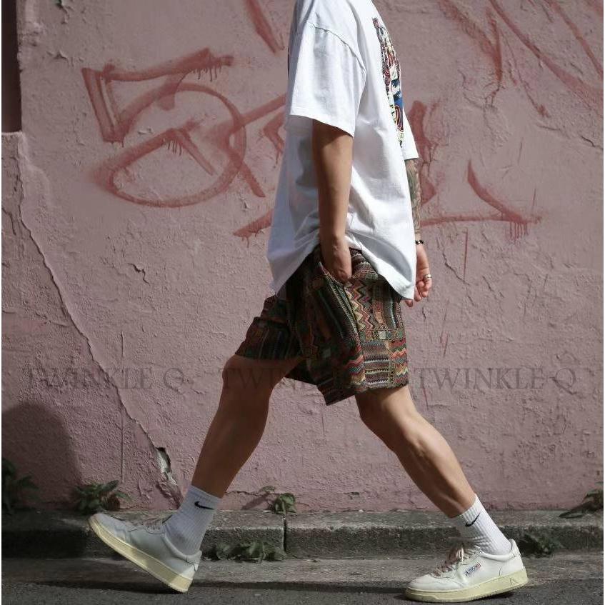 🎀Twinkle Q韓國代購(現貨+預購)✈️東大門🔥南大門正韓 短褲 民俗風 線條 圖案 百搭 休閒短褲 男女 中性-細節圖5