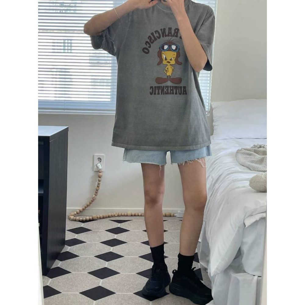 🎀Twinkle Q韓國代購(現貨＋預購)✈️東大門🔥南大門正韓 卡通圖案 崔弟 印花 短袖t恤 休閒上衣 男女 中性-細節圖2