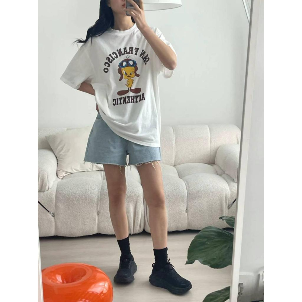 🎀Twinkle Q韓國代購(現貨＋預購)✈️東大門🔥南大門正韓 卡通圖案 崔弟 印花 短袖t恤 休閒上衣 男女 中性-細節圖4