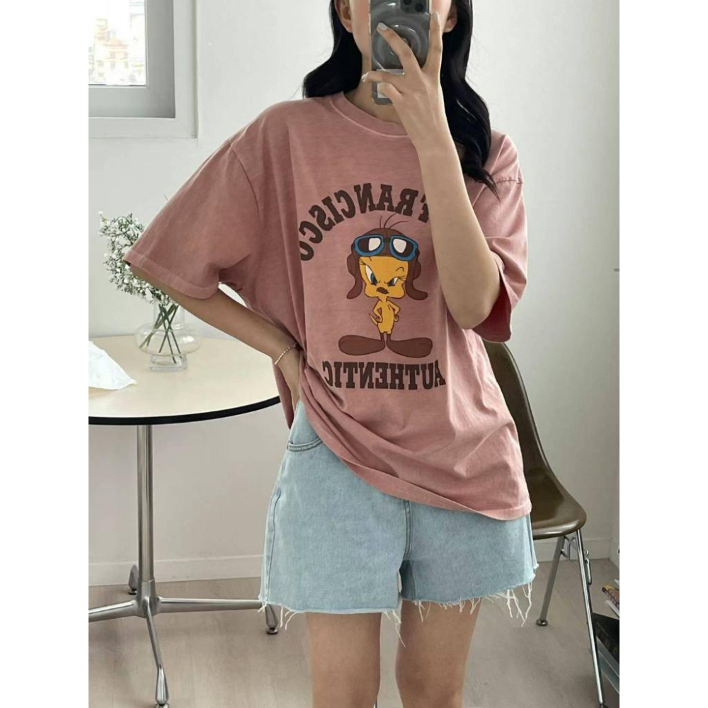 🎀Twinkle Q韓國代購(現貨＋預購)✈️東大門🔥南大門正韓 卡通圖案 崔弟 印花 短袖t恤 休閒上衣 男女 中性-細節圖5