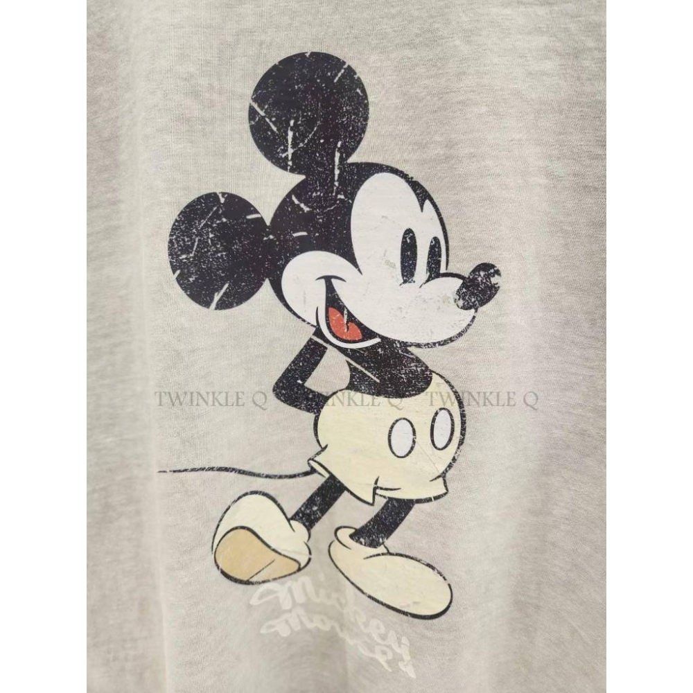 🎀Twinkle Q韓國代購(現貨+預購)✈️東大門🔥南大門正韓 短袖t恤 米奇 印花 水洗t恤 韓國t恤 短t 中性-細節圖3