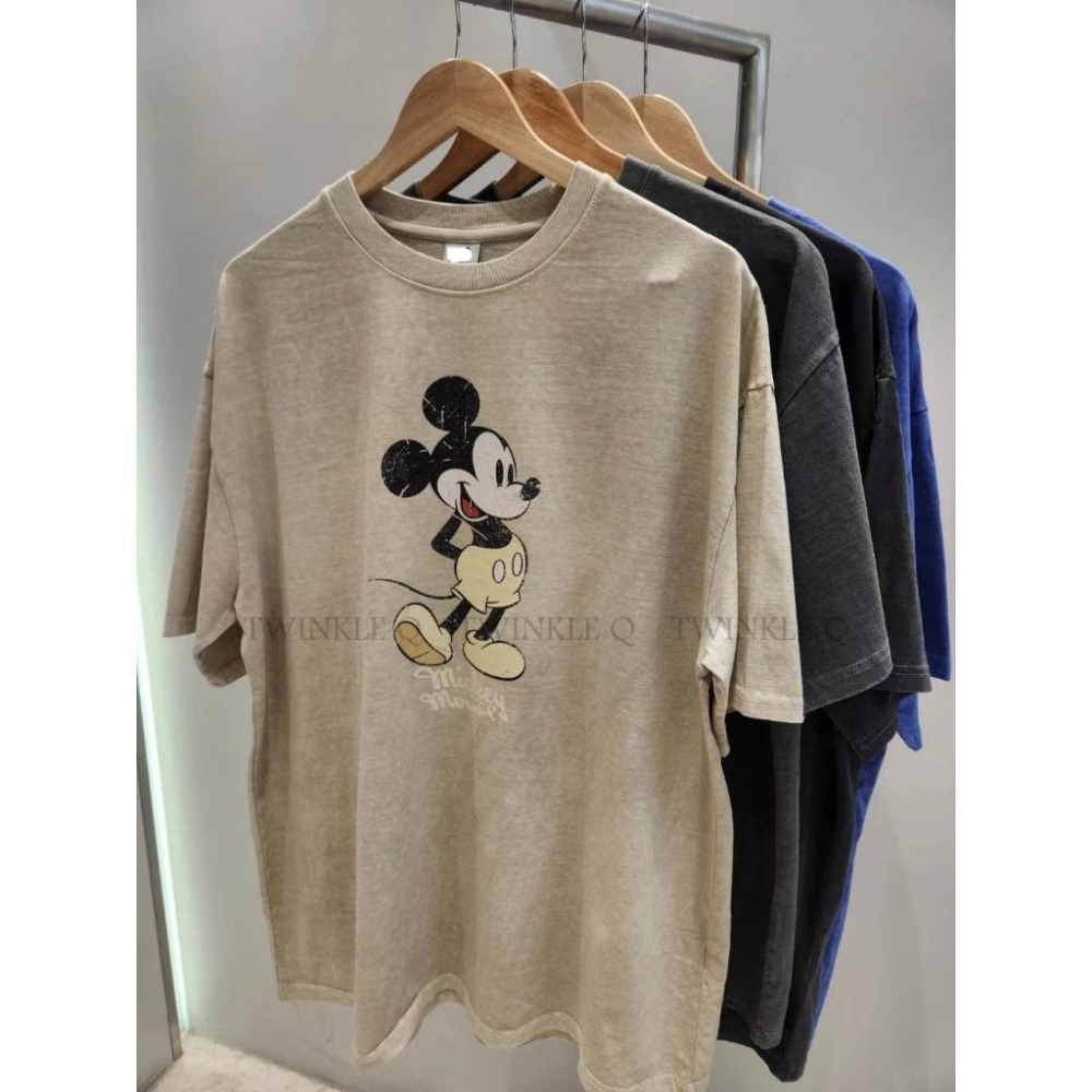 🎀Twinkle Q韓國代購(現貨+預購)✈️東大門🔥南大門正韓 短袖t恤 米奇 印花 水洗t恤 韓國t恤 短t 中性-細節圖6