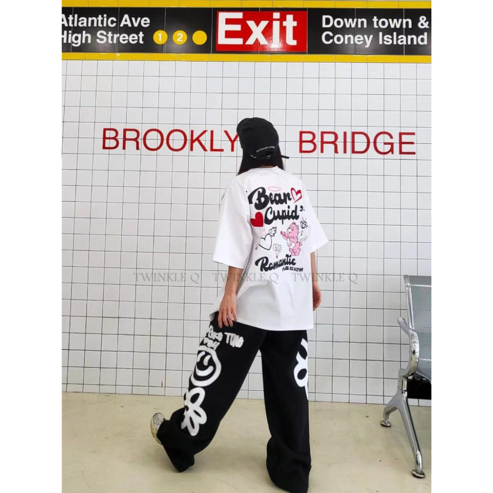 🎀Twinkle Q韓國代購(現貨＋預購) ✈️東大門🔥南大門正韓 短袖t恤 愛心 熊熊 邱比特 上衣 t恤 男女 中性-細節圖4