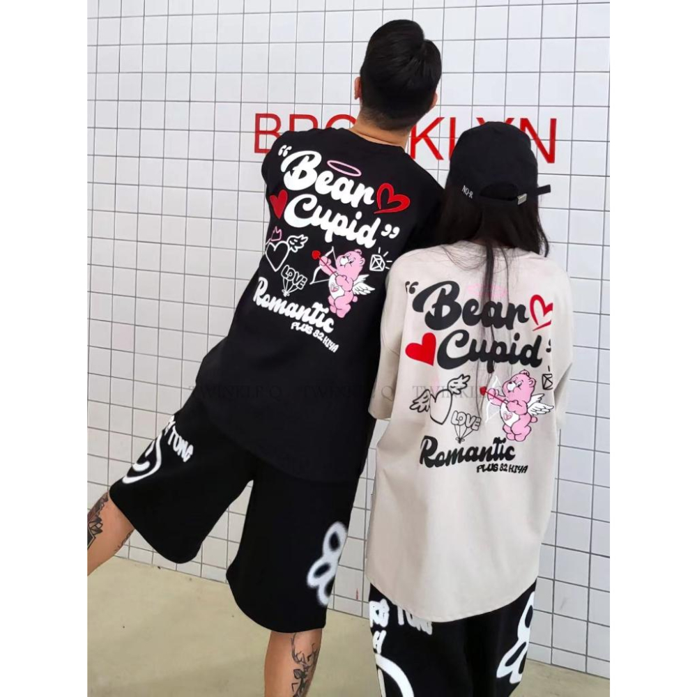 🎀Twinkle Q韓國代購(現貨＋預購) ✈️東大門🔥南大門正韓 短袖t恤 愛心 熊熊 邱比特 上衣 t恤 男女 中性-細節圖6