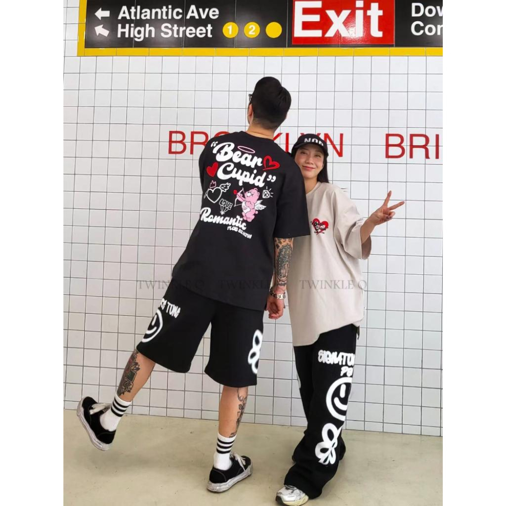 🎀Twinkle Q韓國代購(現貨＋預購) ✈️東大門🔥南大門正韓 短袖t恤 愛心 熊熊 邱比特 上衣 t恤 男女 中性-細節圖7