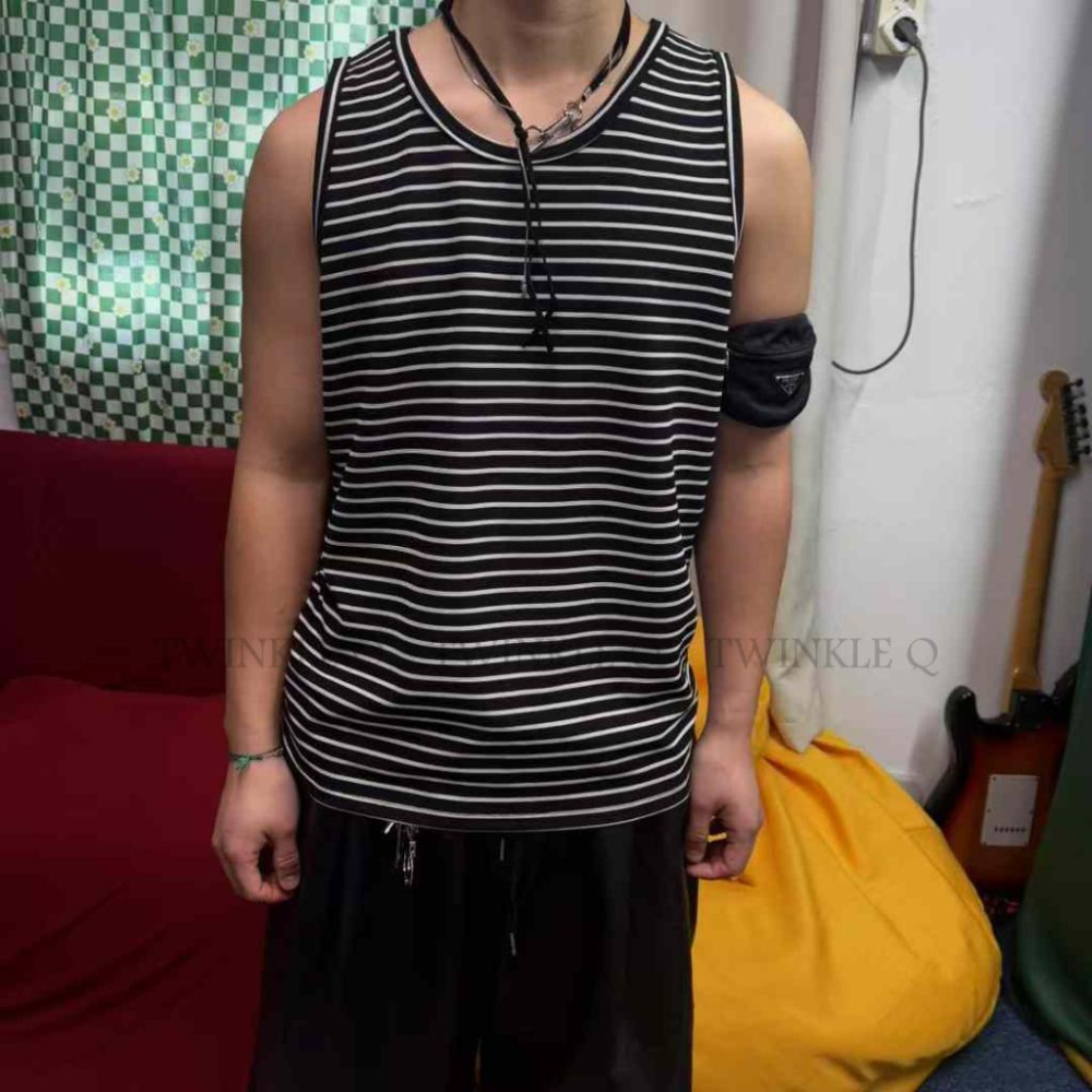 🎀Twinkle Q韓國代購(現貨+預購)✈️東大門🔥南大門正韓 無袖背心 條紋 內搭 休閒 無袖上衣 背心-細節圖2