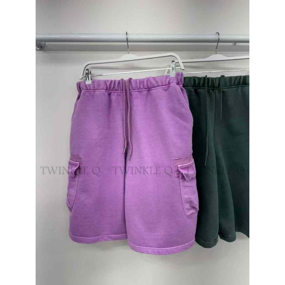 🎀Twinkle Q韓國代購-預購✈️東大門🔥南大門正韓 休閒套裝 素色 百搭 水洗t恤 工裝短褲 口袋 運動套裝 中性-細節圖5