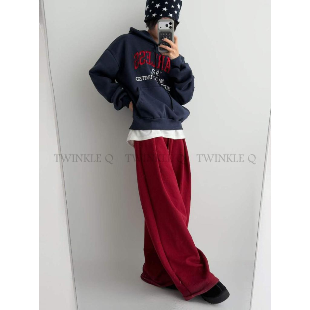 🎀TwinkleQ韓國代購BUY好物-預購✈️正韓🇰🇷連帽t恤 字母 刺繡 刷毛 連帽上衣 休閒 寬鬆 連帽衫 帽t-細節圖5