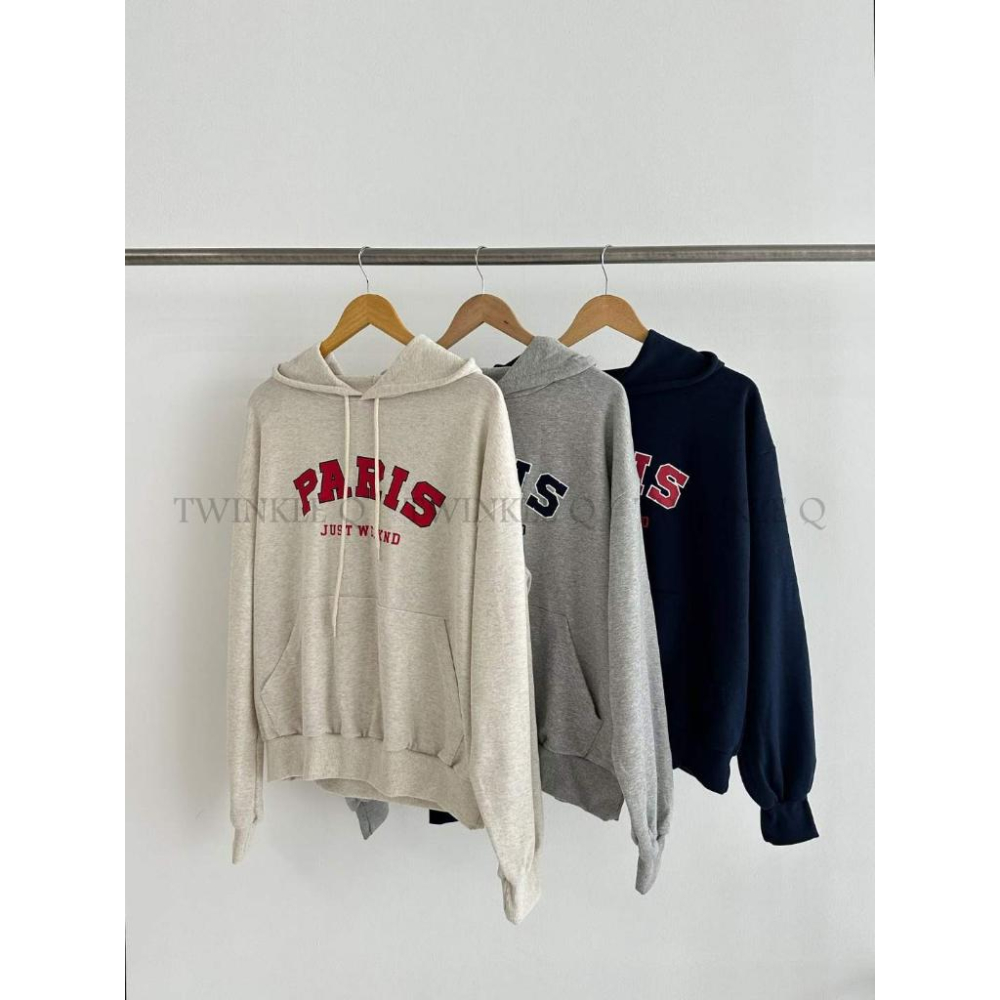 🎀TwinkleQ韓國代購BUY好物-預購✈️正韓🇰🇷 連帽t恤 字母 口袋 連帽上衣 寬鬆t恤 休閒 帽t-細節圖7