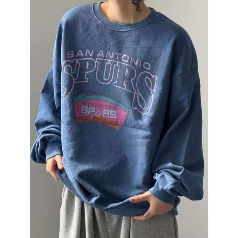 🎀TwinkleQ韓國代購BUY好物-預購✈️正韓🇰🇷 大學t 字母印花 水洗t恤 寬鬆上衣 長袖上衣 休閒 大學踢-細節圖4