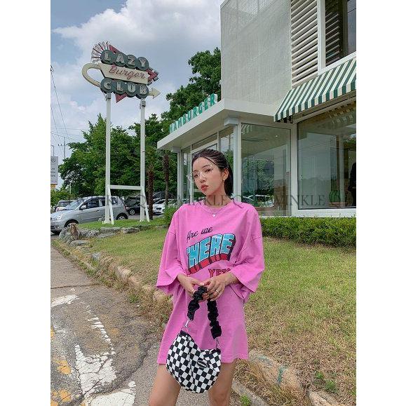 🎀 Twinkle Q 🎀-預購✈️正韓🇰🇷東大門 美式 字母 THERE 水洗 Ｔ恤 休閒 短袖 上衣 男女中性-細節圖2