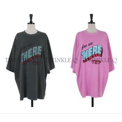 🎀 Twinkle Q 🎀-預購✈️正韓🇰🇷東大門 美式 字母 THERE 水洗 Ｔ恤 休閒 短袖 上衣 男女中性-細節圖4