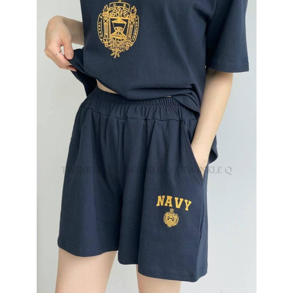 🎀 Twinkle Q韓國代購BUY好物-預購✈️正韓🇰🇷 休閒套裝 美式風格 字母印花 短袖上衣 休閒 短褲 套裝-細節圖4