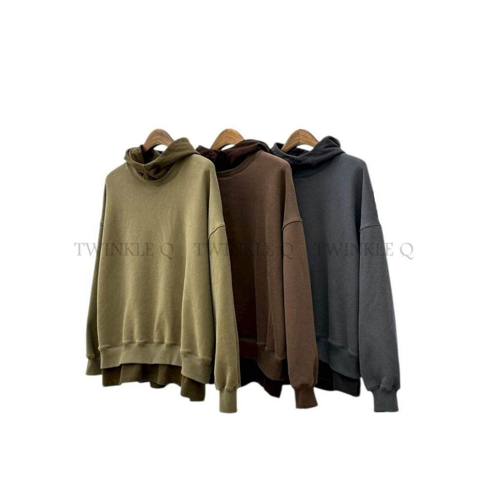 🎀TwinkleQ韓國代購-預購✈️東大門🔥南大門正韓 連帽t恤 男女中性 刷毛 假二件 連帽衫 連帽上衣 帽t-細節圖6