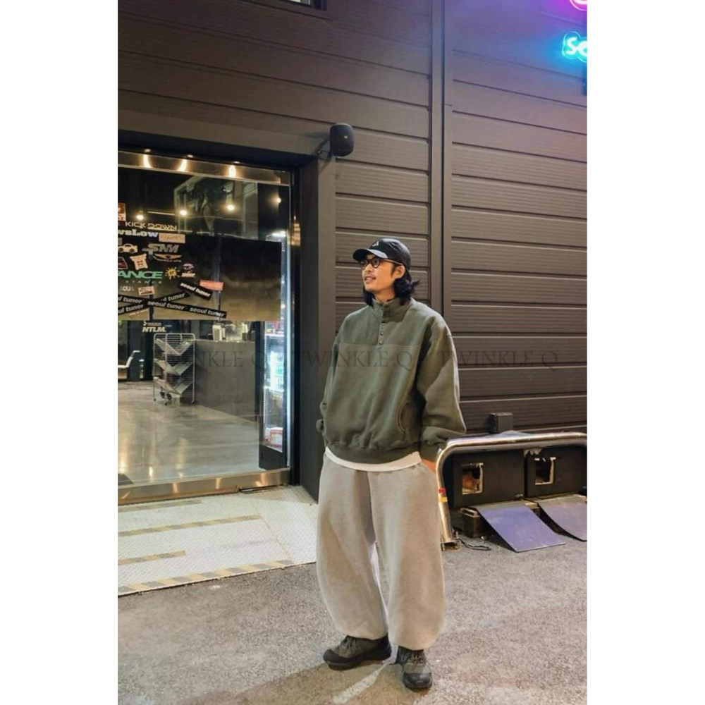 🎀TwinkleQ韓國代購-預購✈️東大門🔥南大門正韓 大學t 男女中性 刷毛 半開拉鍊 長袖上衣 長t 大學踢-細節圖2