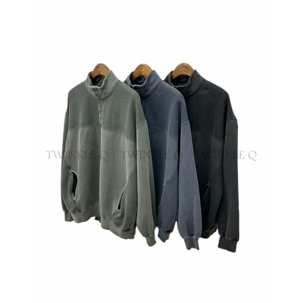 🎀TwinkleQ韓國代購-預購✈️東大門🔥南大門正韓 大學t 男女中性 刷毛 半開拉鍊 長袖上衣 長t 大學踢-細節圖11