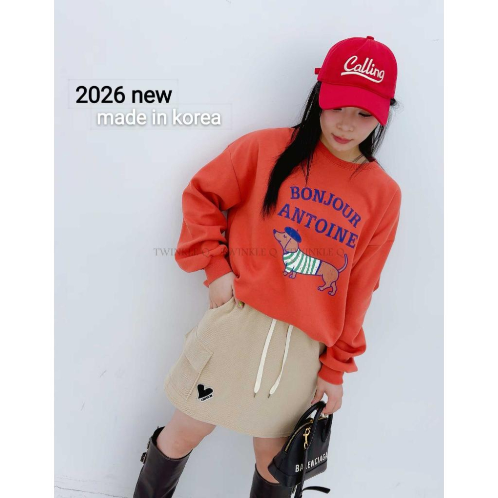 🎀TwinkleQ韓國代購BUY好物-預購✈️正韓🇰🇷 大學t 狗狗 字母印花 長袖上衣 長t 休閒上衣 大學踢-細節圖5