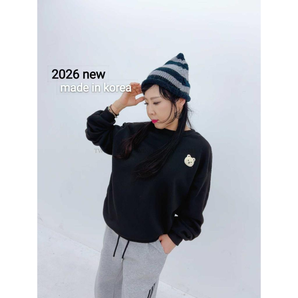 🎀TwinkleQ韓國代購BUY好物-預購✈️正韓🇰🇷 大學t 刷毛 圖案 貼布 休閒上衣 長袖t恤 長t 大學踢-細節圖4