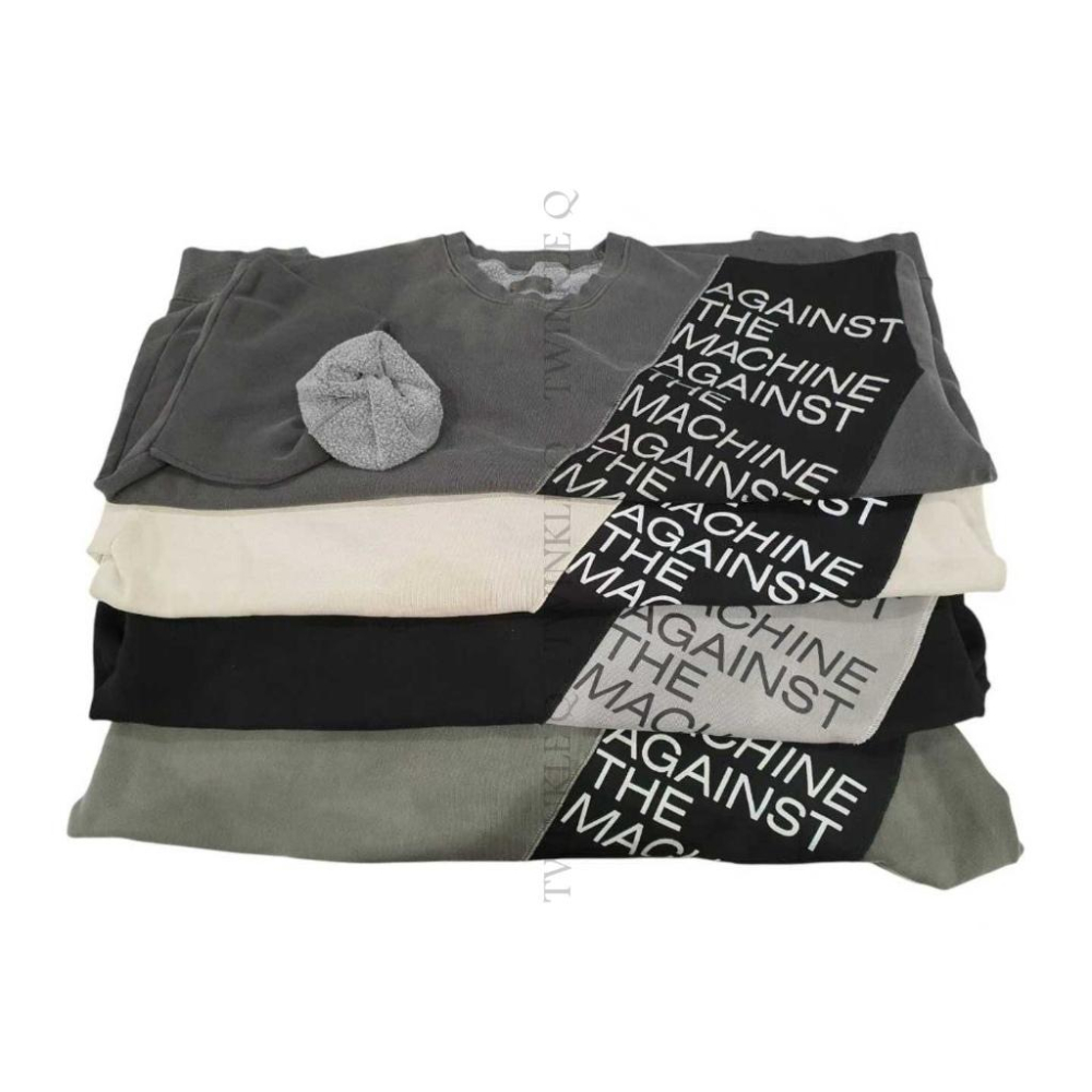 🎀TwinkleQ韓國代購BUY好物-預購✈️正韓🇰🇷 大學t 刷毛 字母印花 不規則 水洗t 撞色 拼接 長t 大學踢-細節圖7