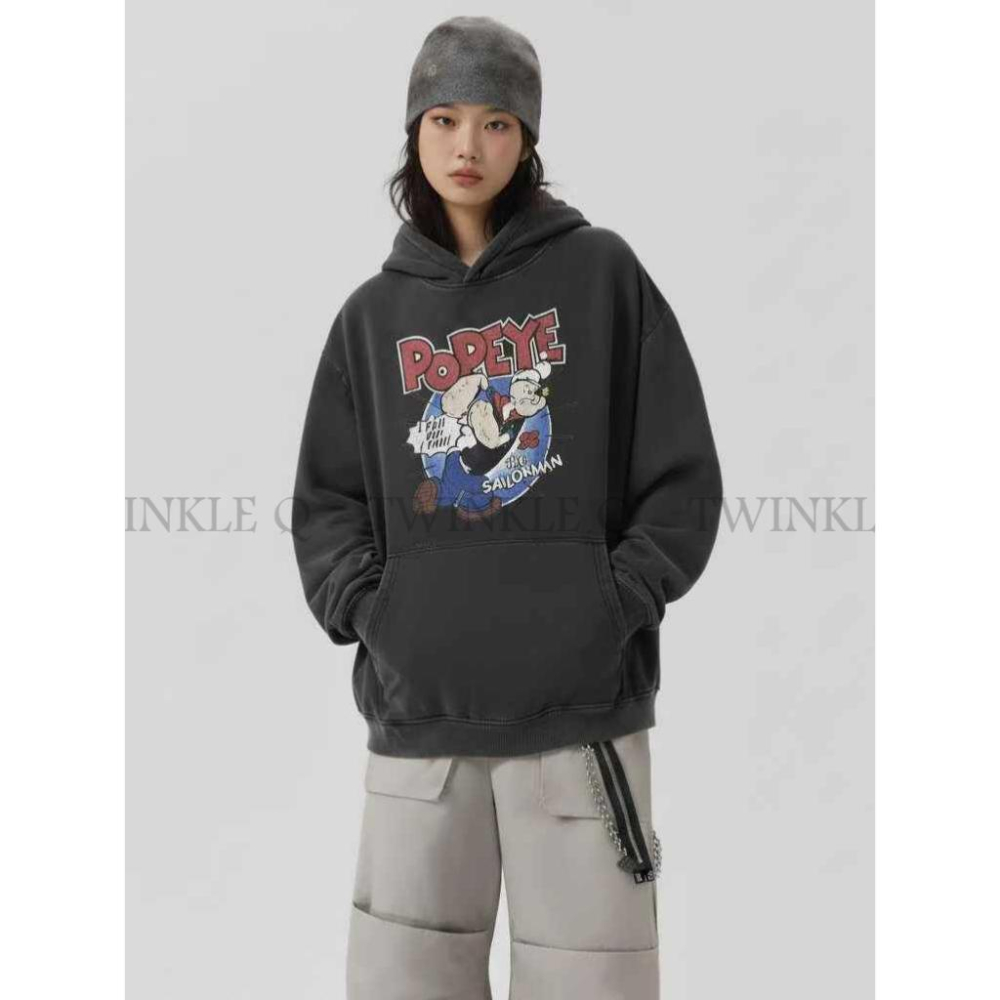 🎀TwinkleQ韓國代購BUY好物-預購✈️正韓🇰🇷 連帽t恤 大學t 卜派 刷毛 水洗t恤 連帽上衣 連帽衫 大學踢-細節圖3