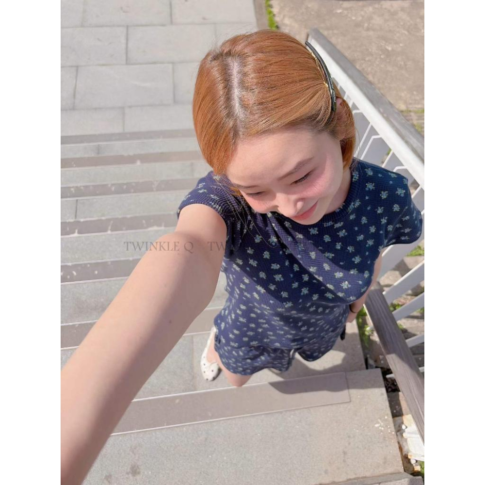 🎀TwinkleQ韓國代購-預購✈️東大門🔥南大門正韓 休閒套裝 花朵圖案 華格夫小碎花 戶外休閒 鬆緊 套裝-細節圖4