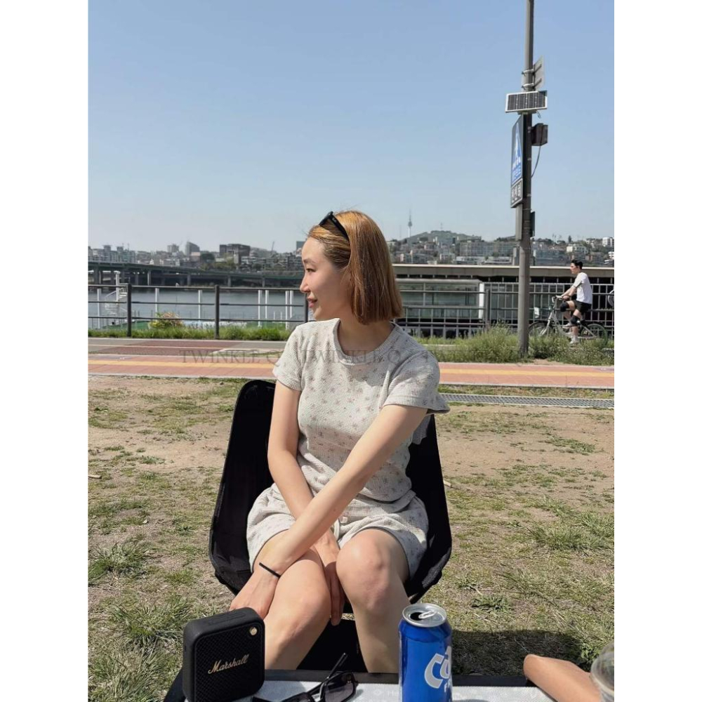 🎀TwinkleQ韓國代購-預購✈️東大門🔥南大門正韓 休閒套裝 花朵圖案 華格夫小碎花 戶外休閒 鬆緊 套裝-細節圖6