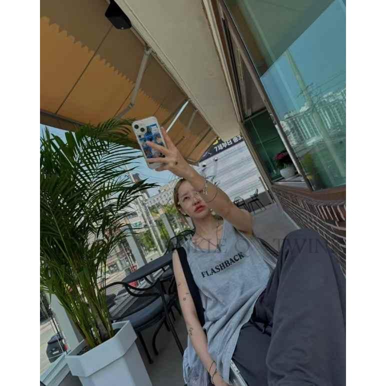 🎀TwinkleQ韓國代購-預購✈️東大門🔥南大門正韓 無袖背心 簡約 字母印花 圓領 無袖上衣 寬鬆背心 背心 中性-細節圖7