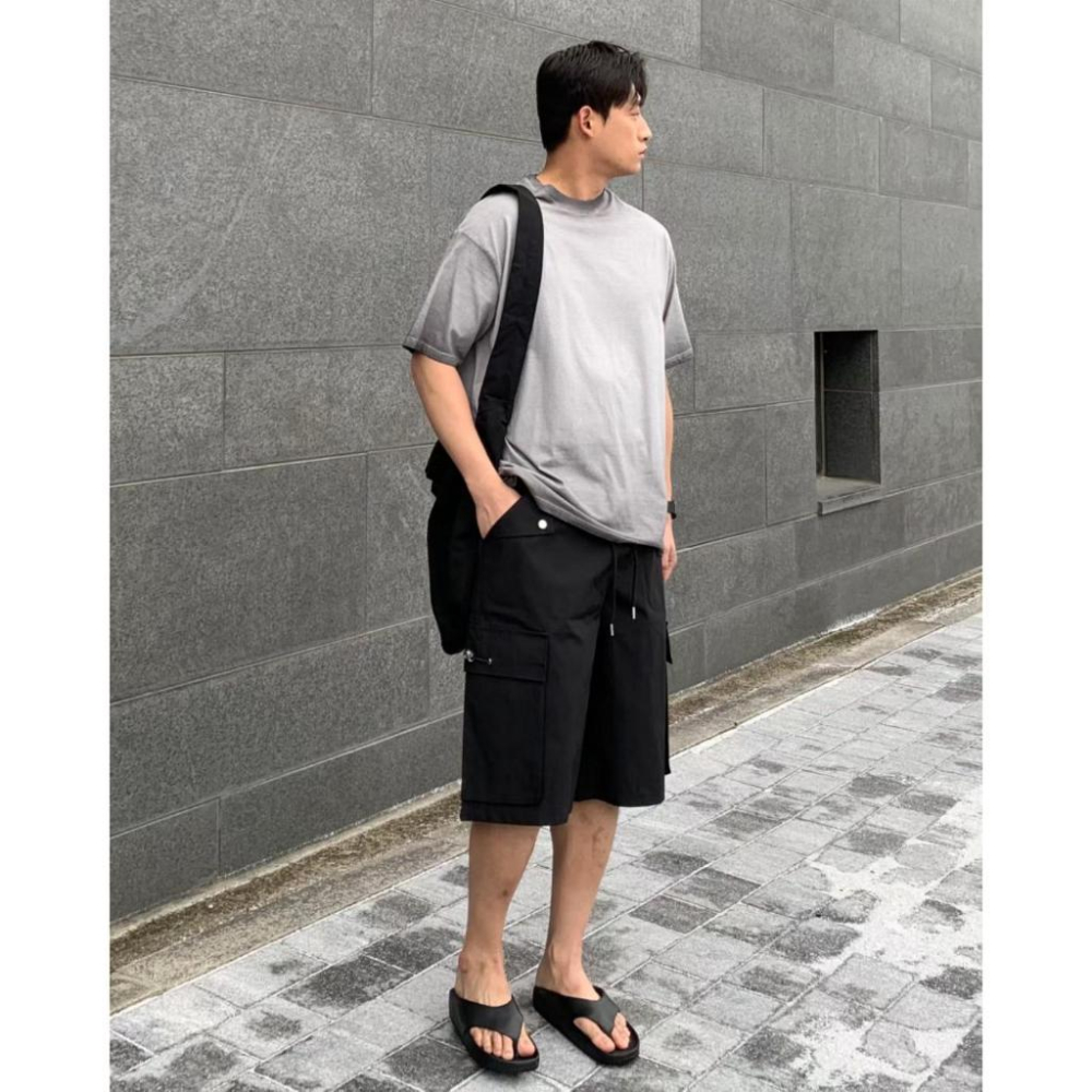 🎀TwinkleQ韓國代購-預購✈️東大門🔥南大門正韓 休閒短褲 尼龍 工裝短褲 口袋 鬆緊 拉繩 短褲-細節圖5
