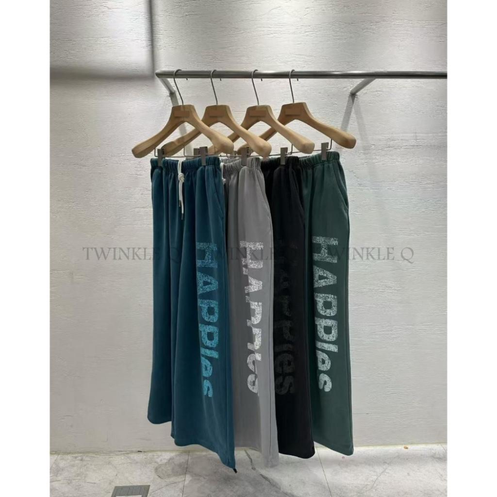 🎀TwinkleQ韓國代購-預購✈️東大門🔥南大門正韓 休閒長褲 男女中性 字母印花 鬆緊 拉繩 寬鬆長褲 運動 長褲-細節圖8