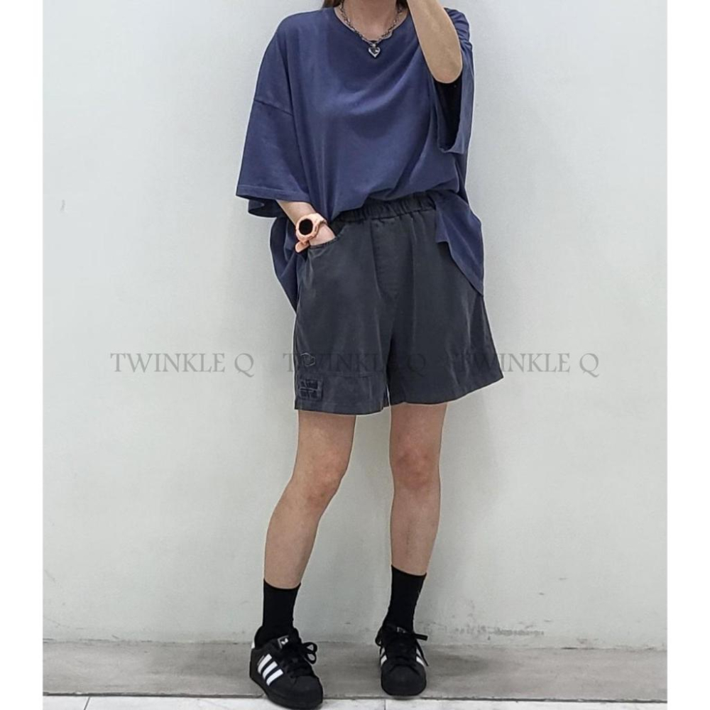 🎀TwinkleQ韓國代購-預購✈️東大門🔥南大門正韓 休閒短褲 字母刺繡 貼布 鬆緊 運動 短褲-細節圖4