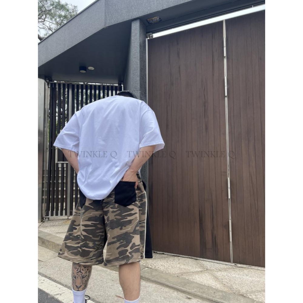 🎀TwinkleQ韓國代購-預購✈️東大門🔥南大門正韓 休閒短褲 迷彩 口袋 撞色 拼色 鬆緊 寬鬆 運動 短褲-細節圖3