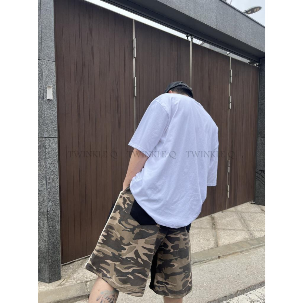 🎀TwinkleQ韓國代購-預購✈️東大門🔥南大門正韓 休閒短褲 迷彩 口袋 撞色 拼色 鬆緊 寬鬆 運動 短褲-細節圖5