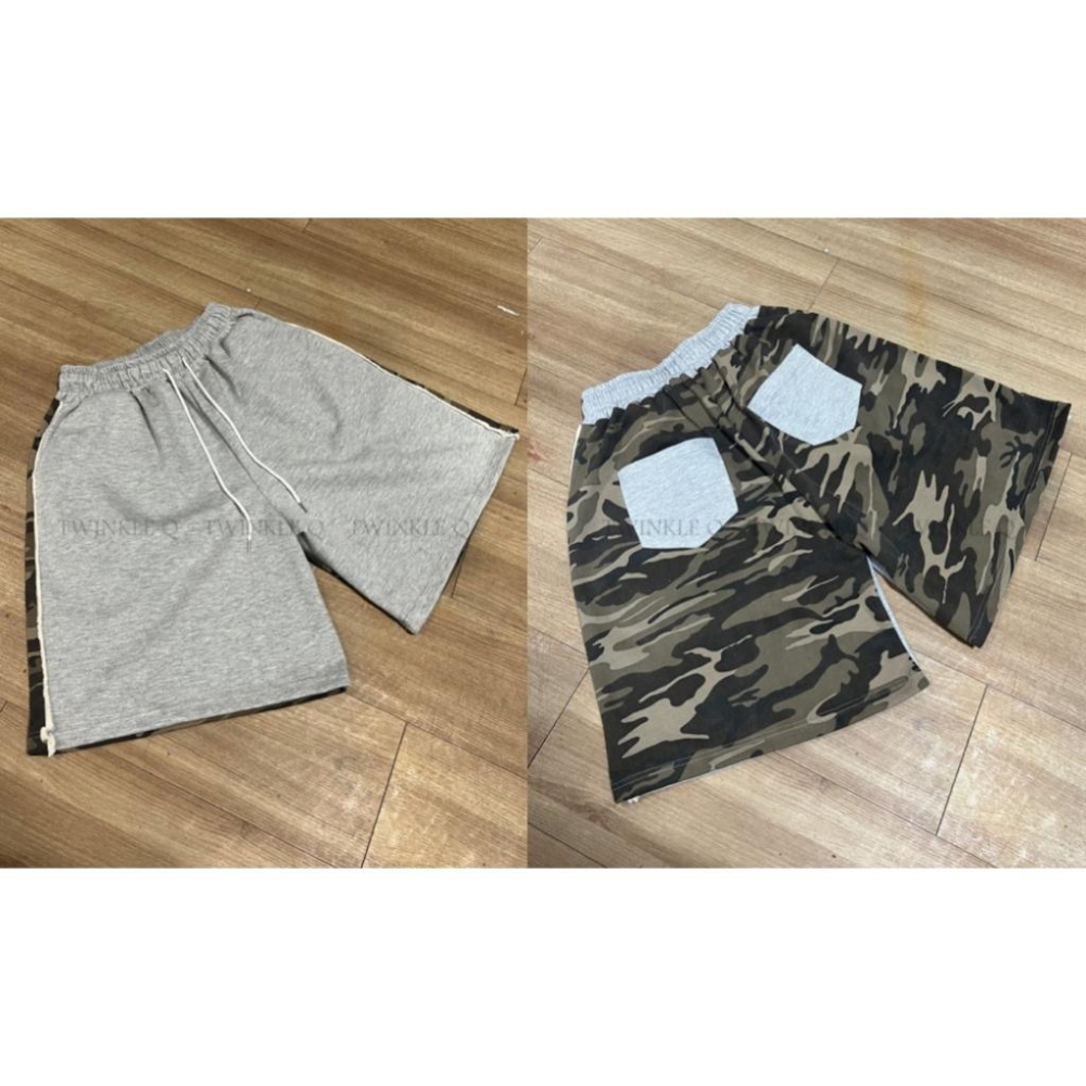 🎀TwinkleQ韓國代購-預購✈️東大門🔥南大門正韓 休閒短褲 迷彩 口袋 撞色 拼色 鬆緊 寬鬆 運動 短褲-細節圖8